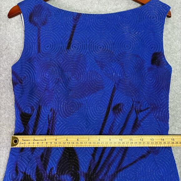 Dries Van Noten Women’s Dress Size 36 (4) Blue Beige Floral Abstract Textured - Picture 5 of 10